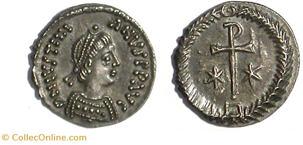 Justinian - Half-Siliqua - Ravenna munzen justinian half siliqua ravenna