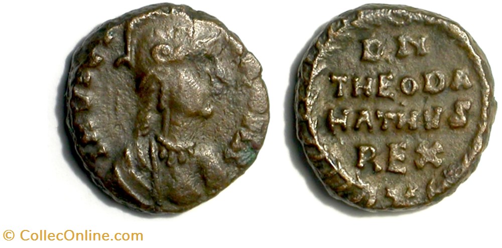 Theodahat - Decanumium - Rome munzen barbarische konigreiche bis ostgotisches konigreich theodahat decanumium rome