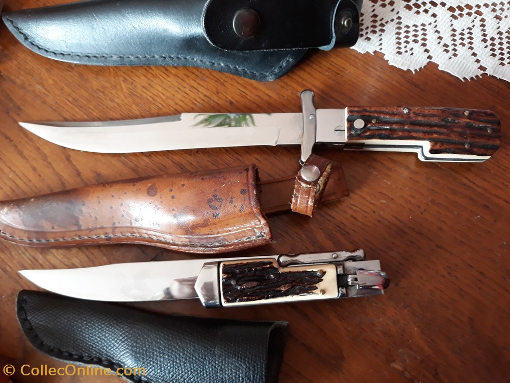 couteaux de chasse a la d'Estaing ,,, 3 couteaux de chasse a la estaing