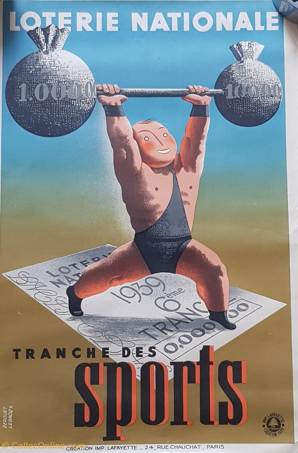 Loterie Nationale 1939 sports de force halterophilie loterie nationale 1939