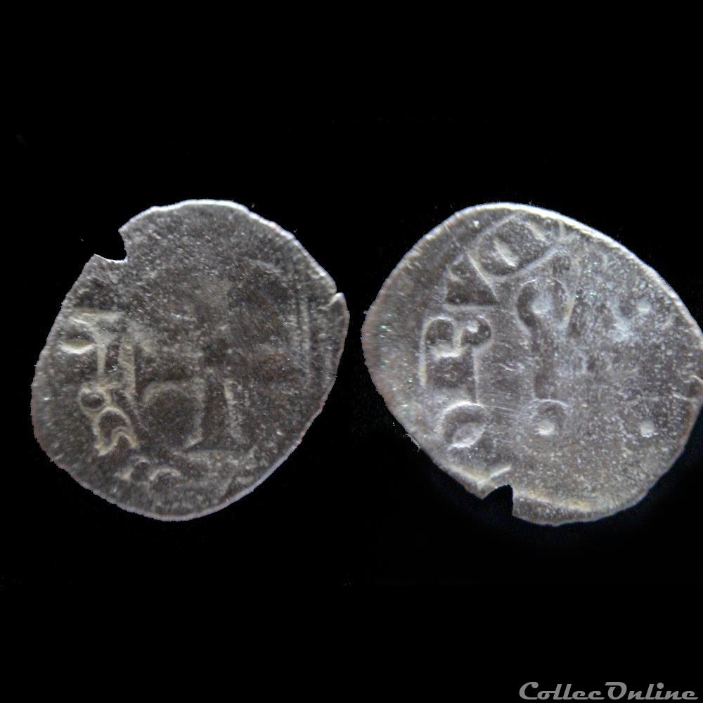 DENIER CHARLES DE BLOIS 1354-1355 GUINGAMP monnaie france feodale denier charles de blois 1354 1355 guingamp