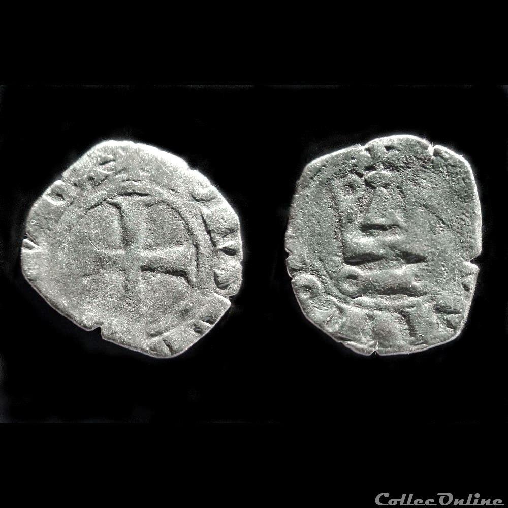DENIER TOURNOIS JEAN IV DE BRETAGNE DE JANVIER 1356 A MARS 1357 CROIX LATINE monnaie france feodale denier tournois jean iv de bretagne de janvier 1356 a mars 1357 croix latine