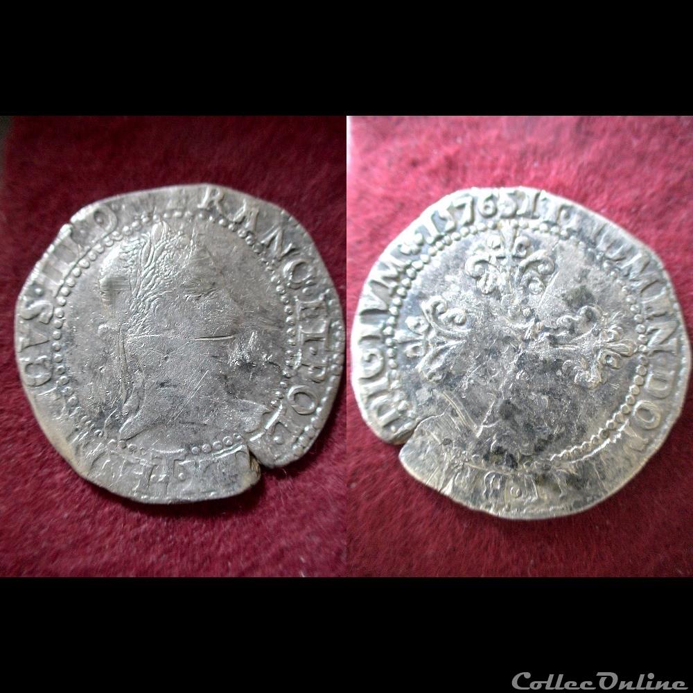 FRANC AU COL PLAT HENRI III 1576 NANTES monnaie france royale franc au col plat henri iii 1576 nantes