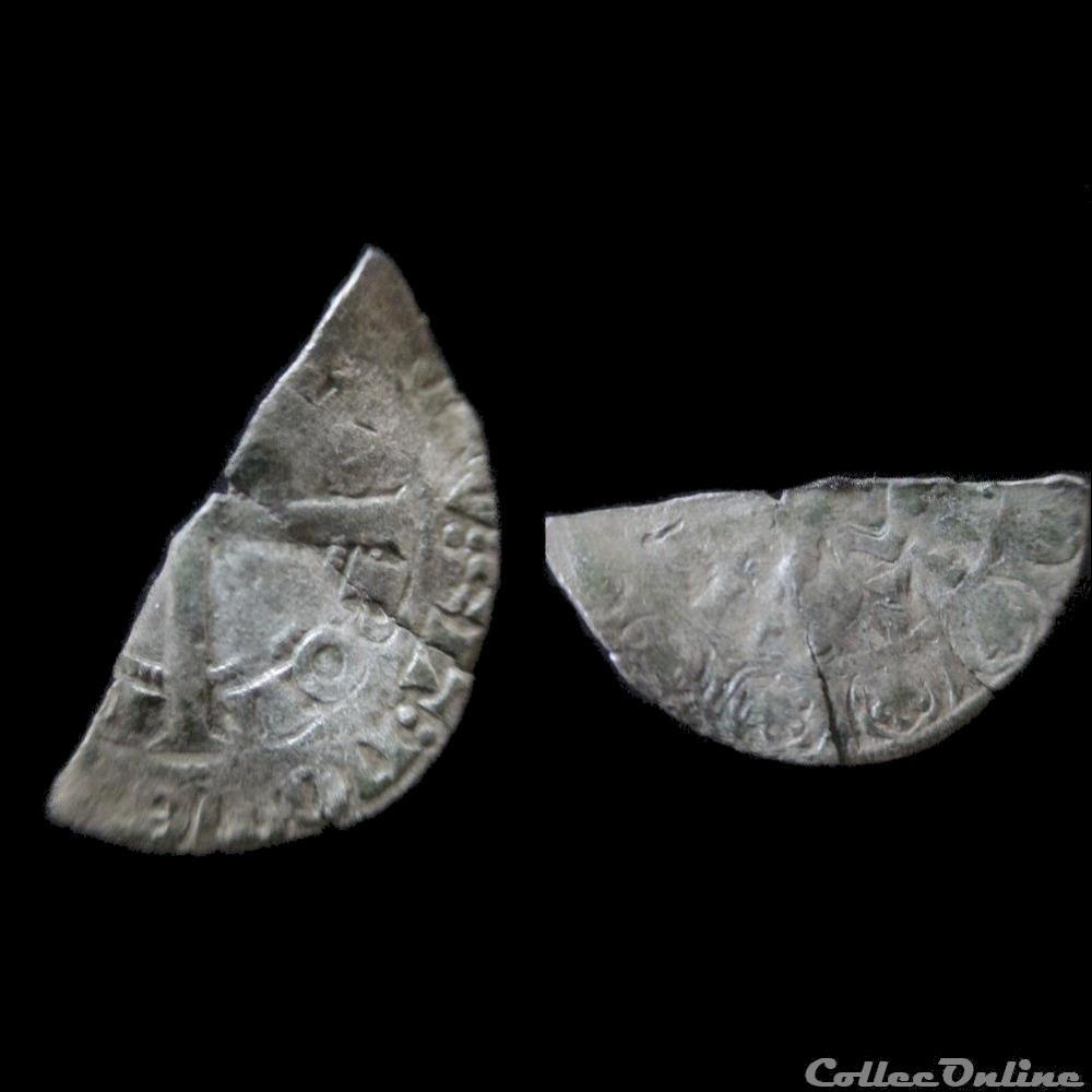 monnaies europe medievale france feodales demi gros au lion coupe charles de blois 1351 1353