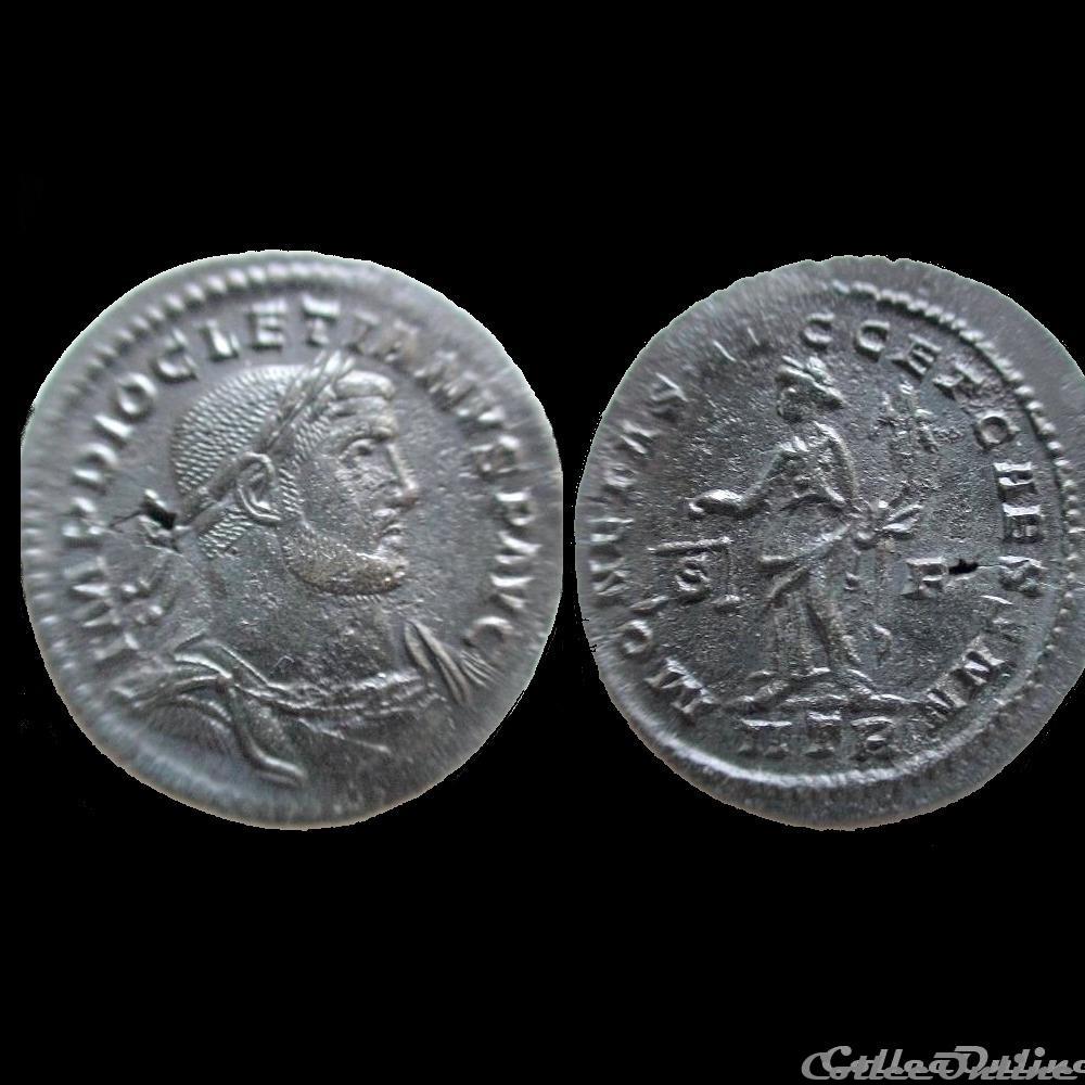 monnaie antique av jc a ap romaine follis diocletien 303 treves iitr s f