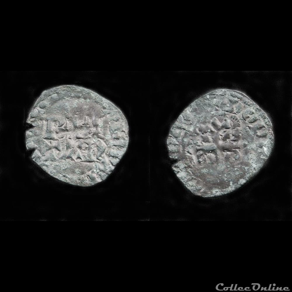 DOUBLE-DENIER AU NOM DE JEAN IV GUERANDE 1346-1362 monnaie france feodale double denier au nom de jean iv guerande 1346 1362