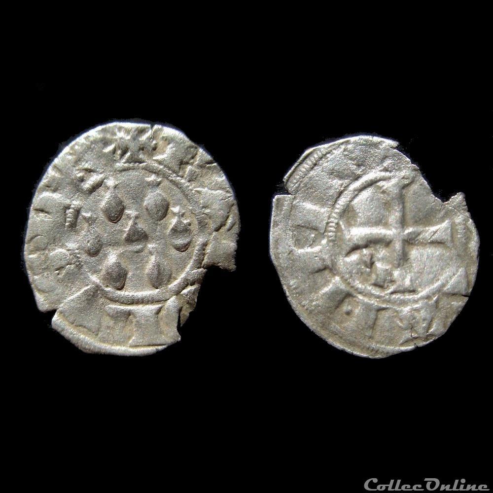 DENIER CHARLES DE BLOIS 1341-1364 RENNES monnaie france feodale denier charles de blois 1341 1364 rennes