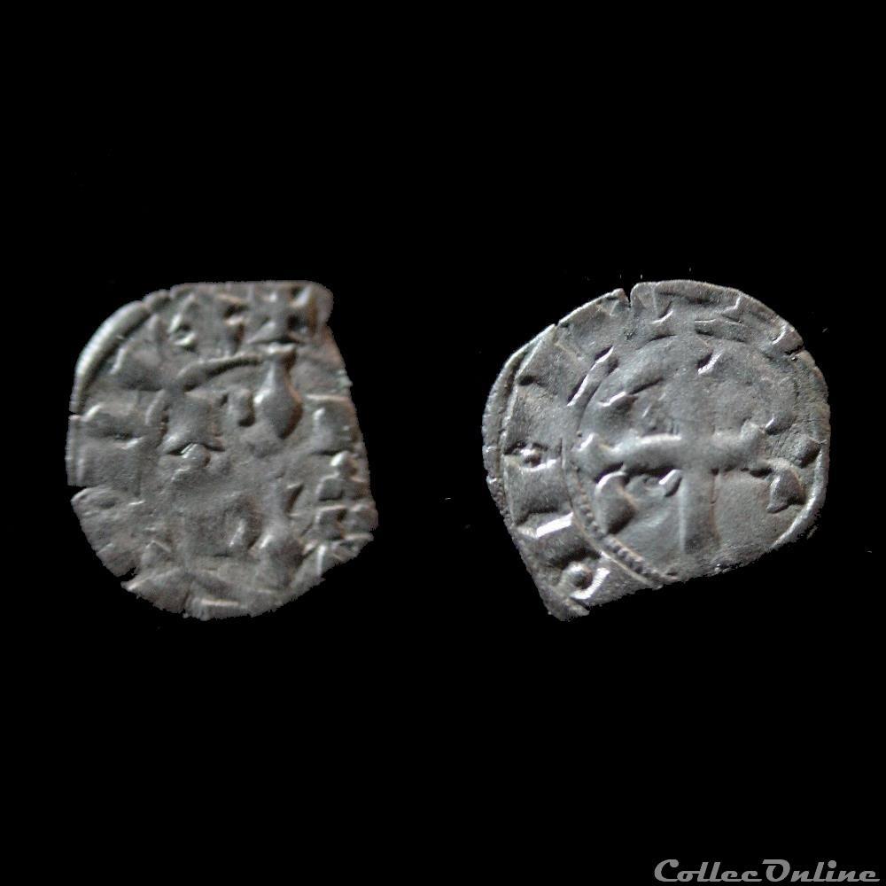 DOUBLE TOURNOIS CHARLES DE BLOIS 1342 RENNES monnaie france feodale double tournois charles de blois 1342 rennes