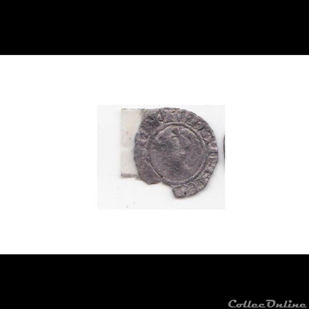 DOUBLE DENIER JEAN IV NANTES 1385 monnaie france feodale double denier jean iv nantes 1385