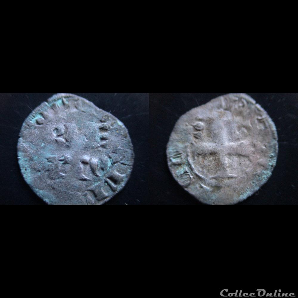 DENIER PARISIS JEAN IV DE BRETAGNE MI 1365 NANTES monnaie france feodale denier parisis jean iv de bretagne mi 1365 nantes