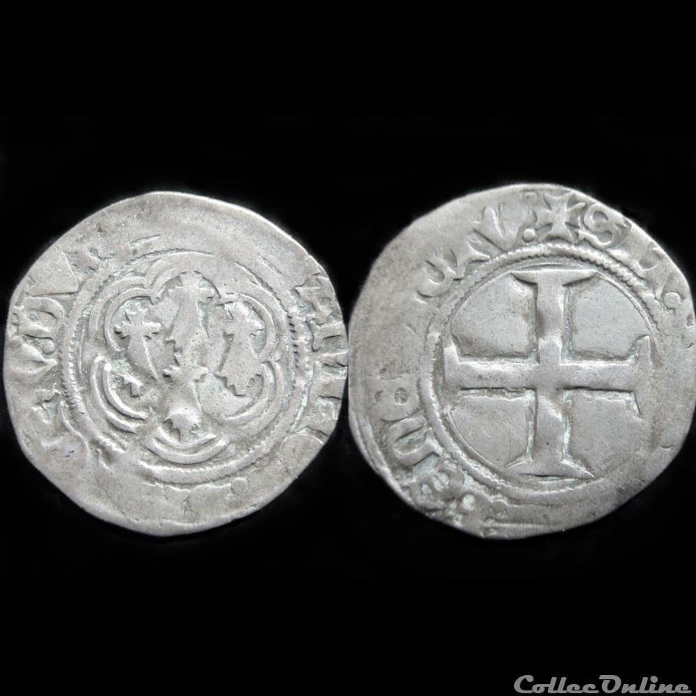 BLANC A L'HEXALOBE JEAN V 1421-1442 MORLAIX monnaie france feodale blanc a hexalobe jean v 1421 1442 morlaix
