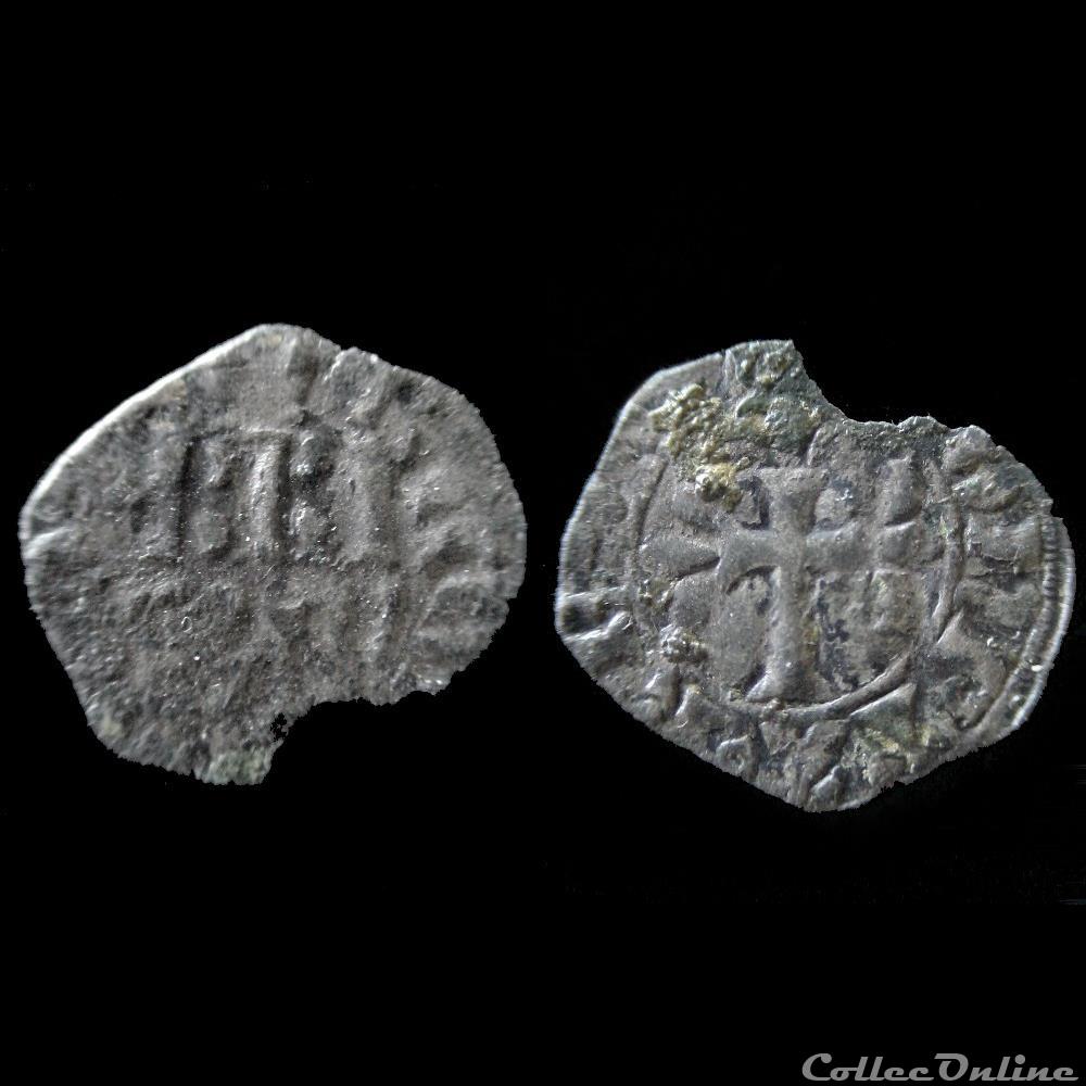 DOUBLE PARISIS CHARLES DE BLOIS RENNES 1346-1350 monnaie france feodale double parisis charles de blois rennes 1346 1350