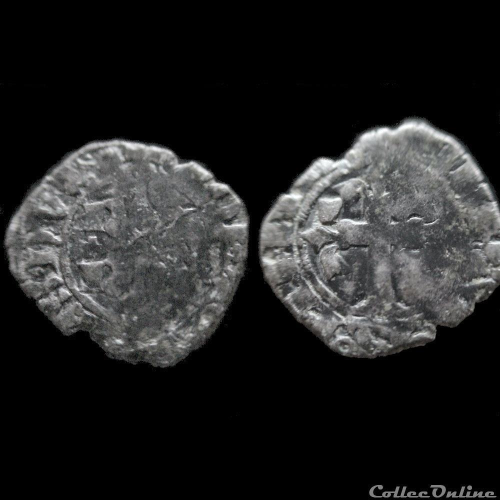 DOUBLE TOURNOIS JEAN LE CAPTIF 1340 NANTES monnaie france feodale double tournois jean le captif 1340 nantes