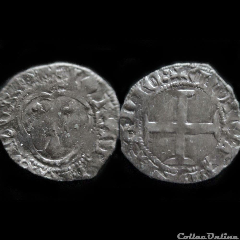DOUBLE-DENIER JEAN V 1436-1447 NANTES monnaie france feodale double denier jean v 1436 1447 nantes