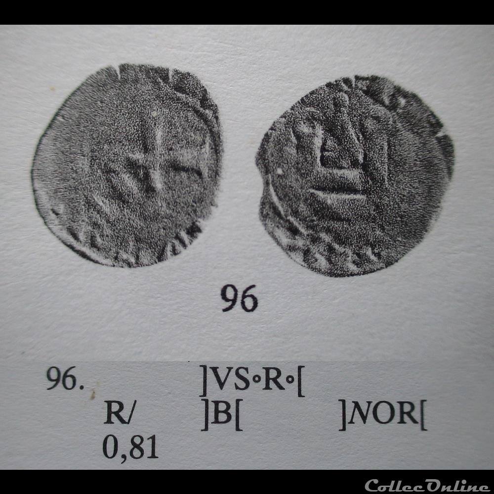 DENIER CHARLES DE BLOIS 1354-1355 RENNES 3 monnaie france feodale denier charles de blois 1354 1355 rennes