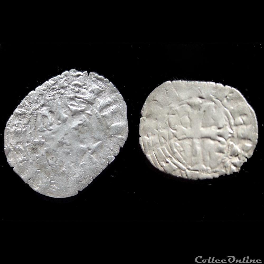 DOUBLE TOURNOIS JEAN LE CAPTIF 1340 NANTES monnaie france feodale double tournois jean le captif 1340 nantes