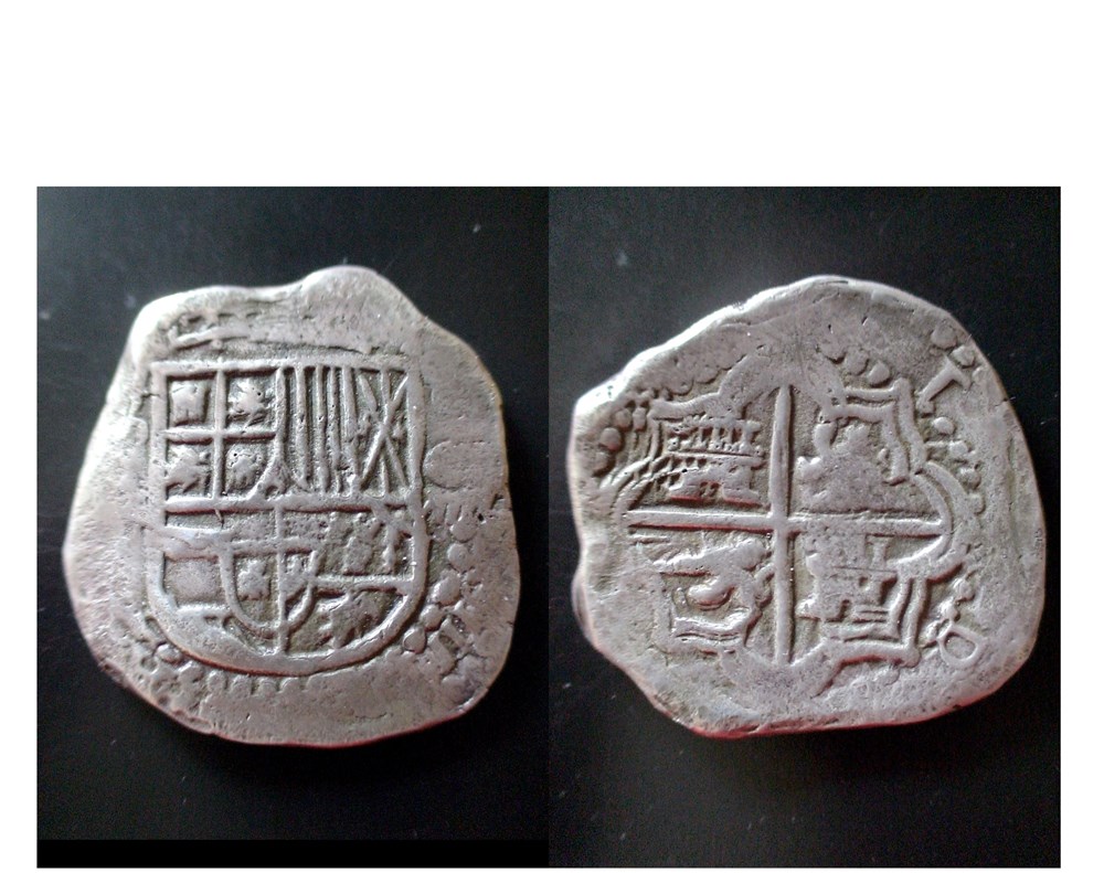 8 REAL COB PHILIPPE III BOLIVIE 1596 monnaies colonies espagnoles 8 real cob philippe iii bolivie 1596