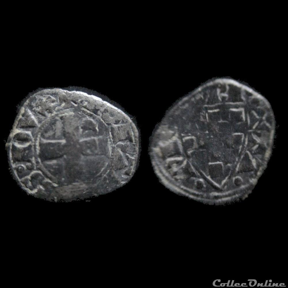 DENIER JEAN II 1286-1305 EVRAN monnaie france feodale denier jean ii 1286 1305 evran