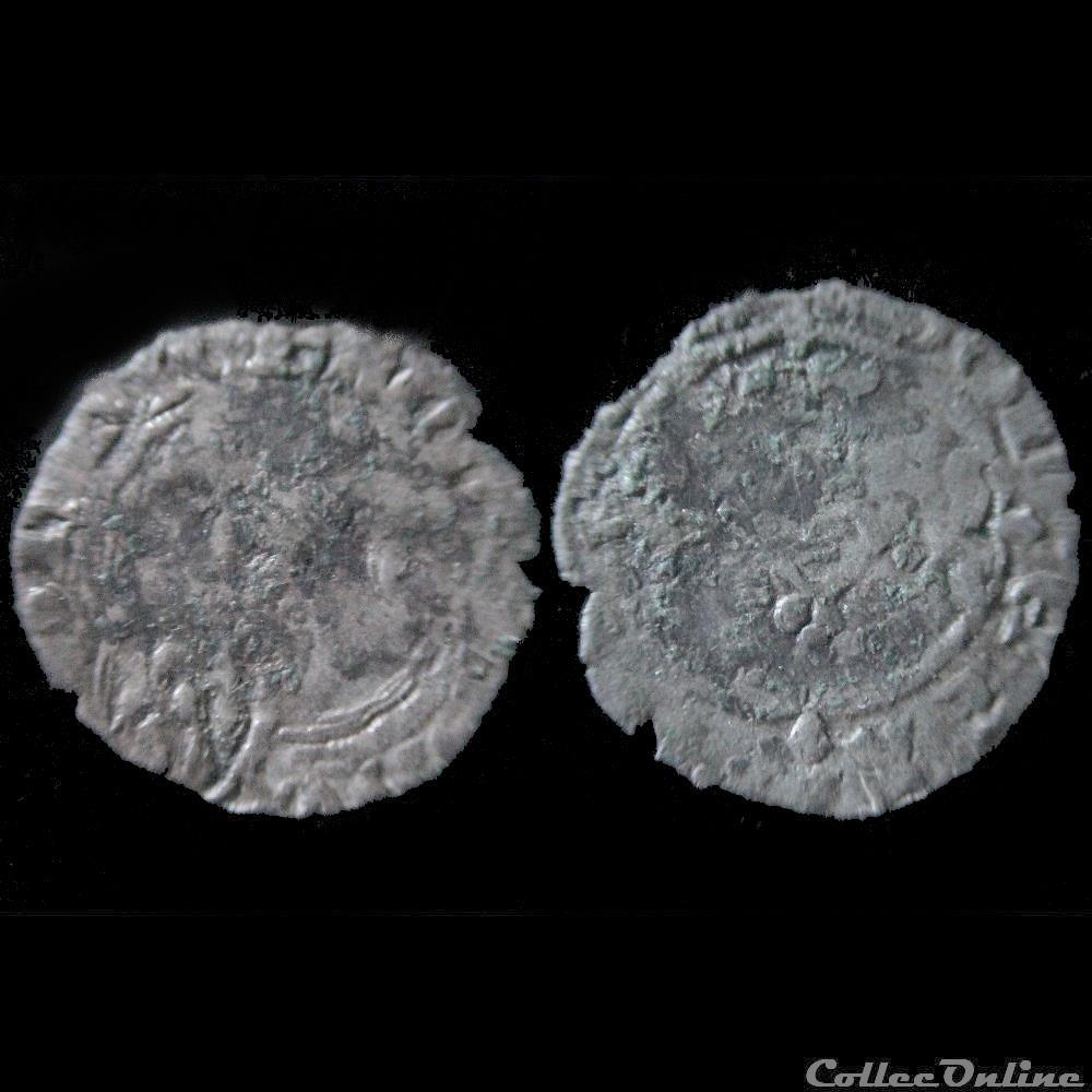 monnaie france feodale double denier jean iv de bretagne nantes 1365 1399