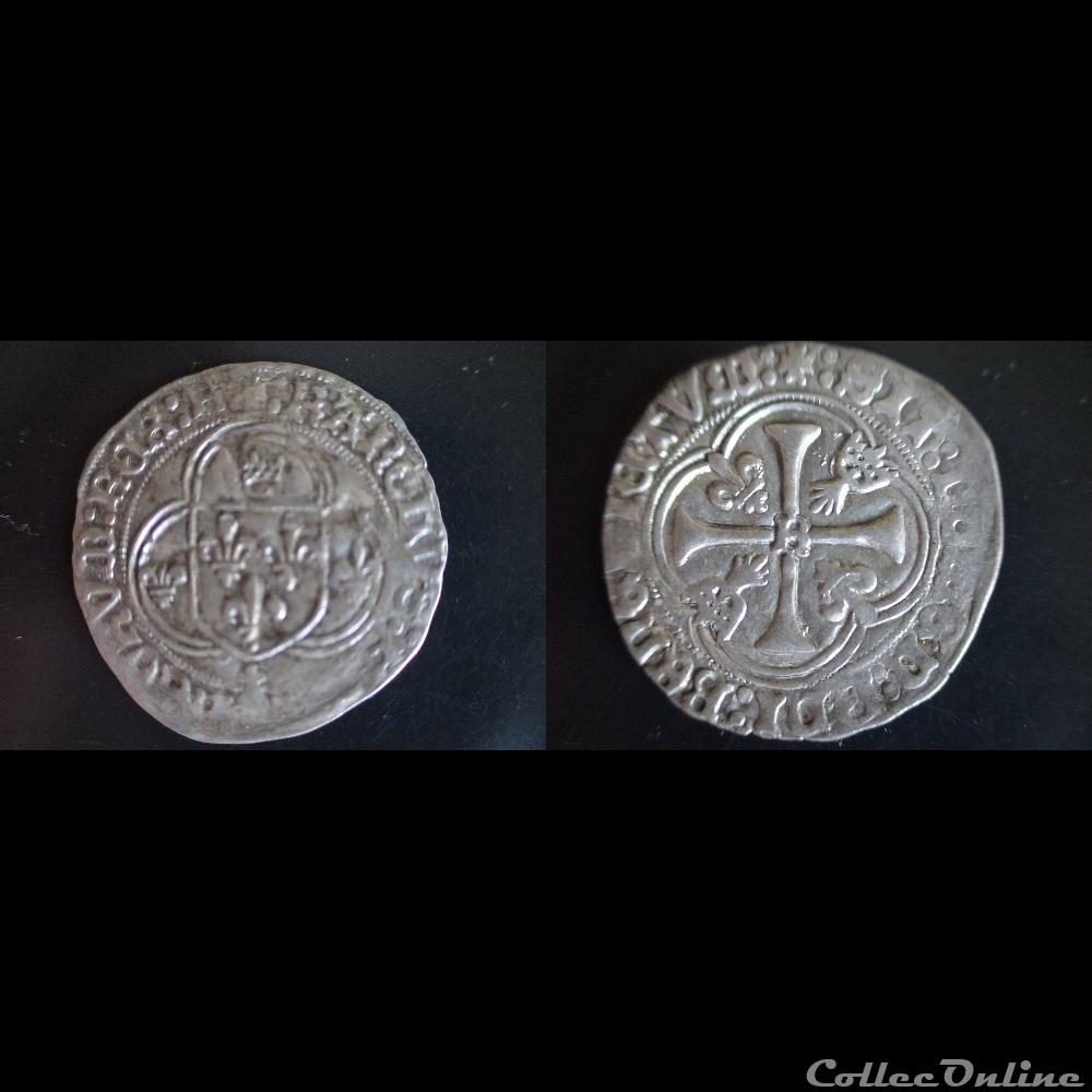 monnaie france royale blanc a la couronnes charles viii 1491 1498 rennes