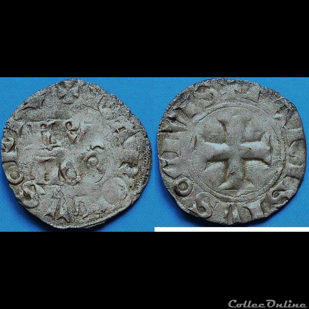 DENIER PARISIS JEAN IV DE BRETAGNE MI 1365 NANTES monnaie france feodale denier parisis jean iv de bretagne mi 1365 nantes