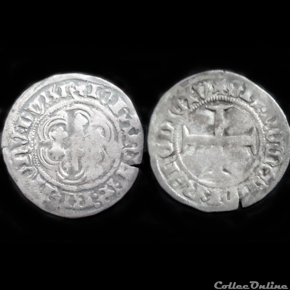 monnaie france feodale blanc a hexalobe jean v 1421 1442 rennes