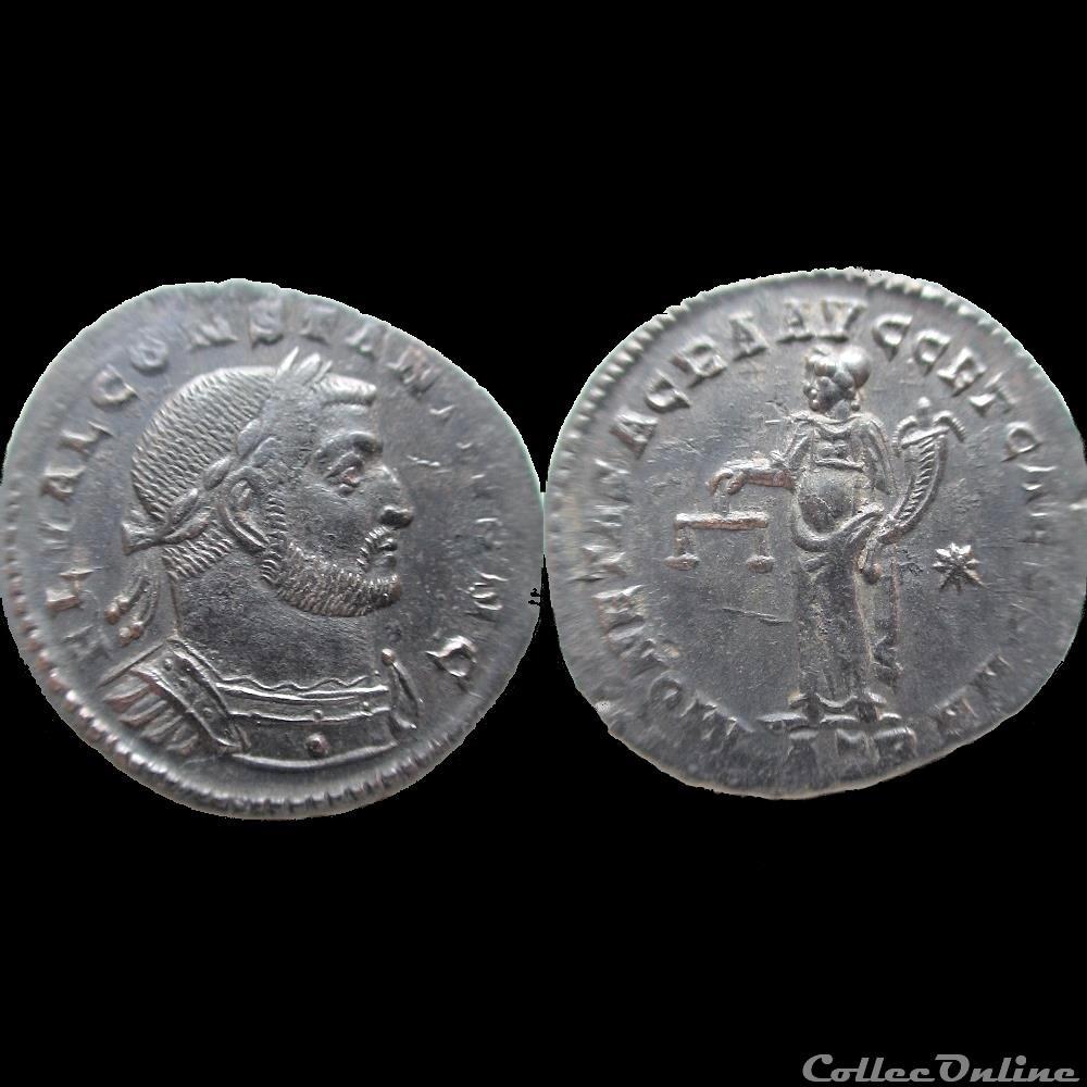 FOLLIS CONSTANCE I CHLORE TREVES ATR/* monnaie antique av jc ap romaine follis constance i chlore treves atr