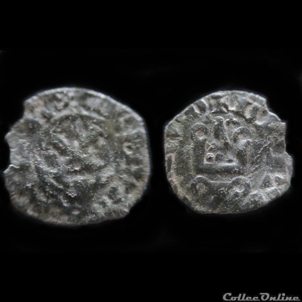 DENIER INCUS CHARLES DE BLOIS 1354-1355 monnaie france feodale denier incus charles de blois 1354 1355