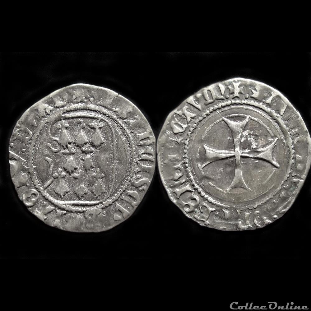 monnaie france feodale blanc a la targe francois ii de bretagne dinan