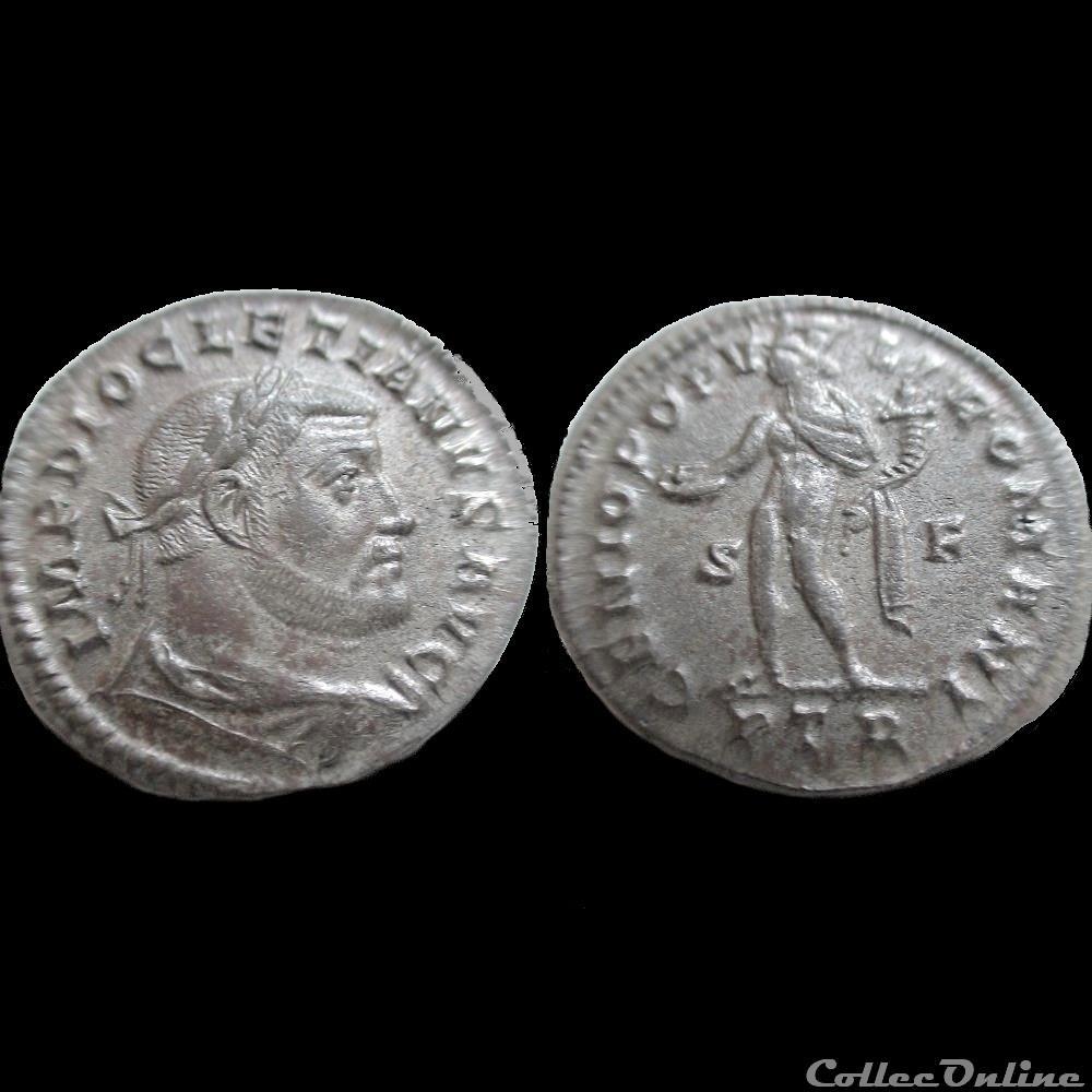 monnaie antique av jc a ap romaine follis diocletien 303 305 treves ptr s f