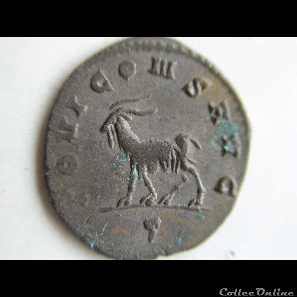 monnaie antique romaine gallien 267 268 rome bestiaire chevre a gauche