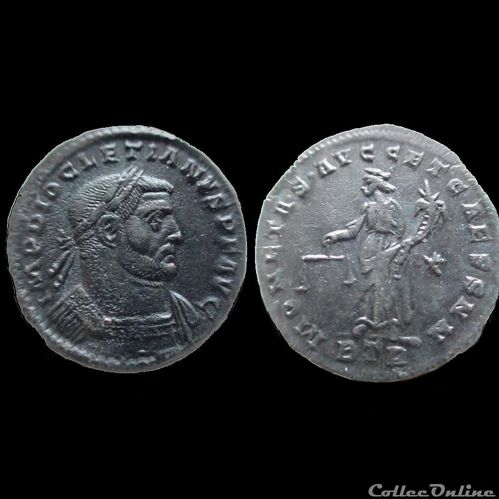 FOLLIS DIOCLETIEN 301 TREVES BTR/* monnaie antique av jc a ap romaine follis diocletien 301 treves btr