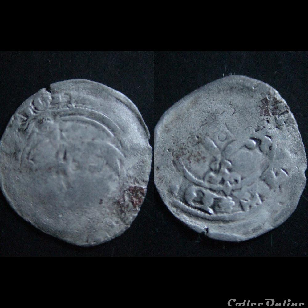DOUBLE DENIER JEAN IV DE BRETAGNE RENNES 1365-1399 monnaie france feodale double denier jean iv de bretagne rennes 1365 1399