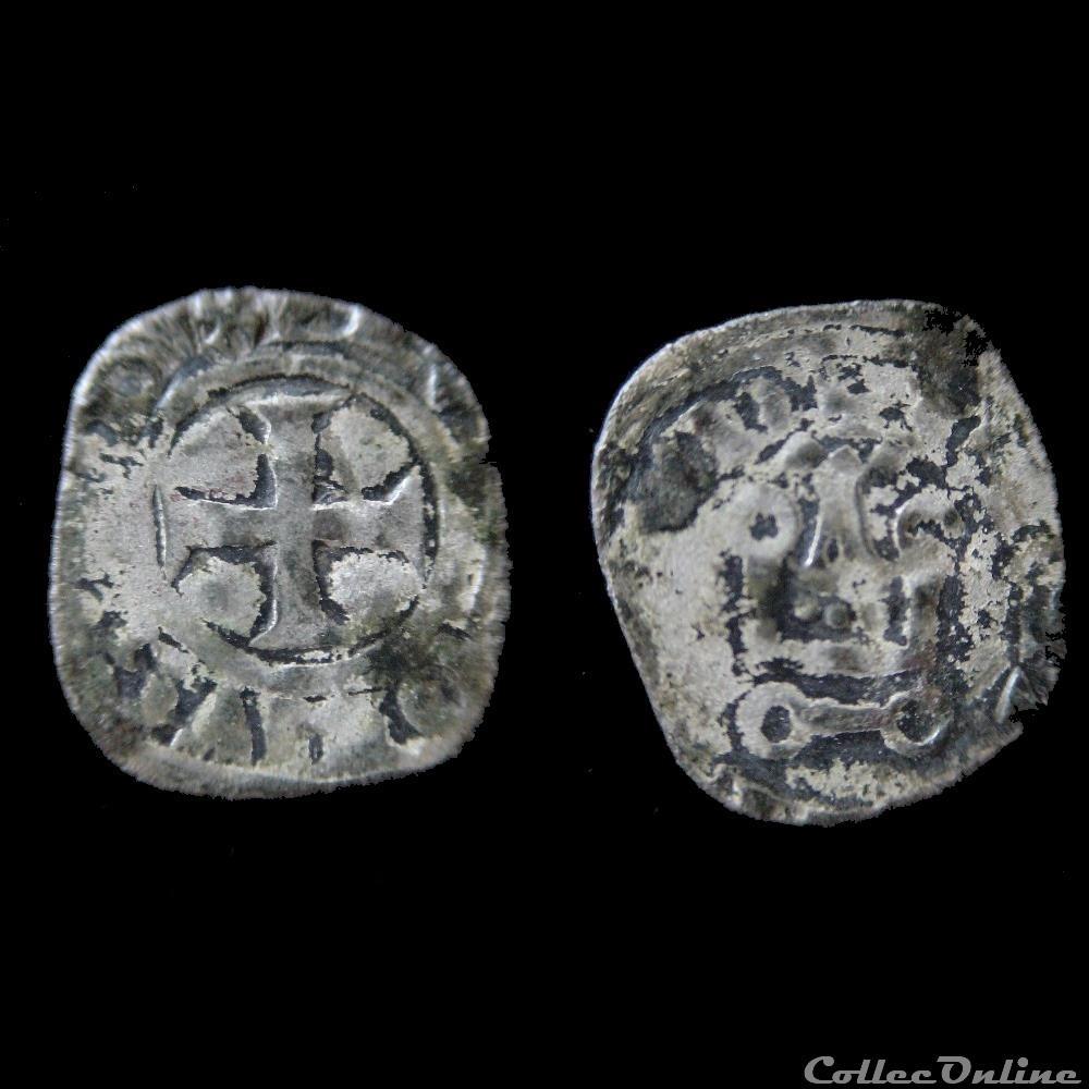 DENIER CHARLES DE BLOIS 1354-1355 RENNES monnaie france feodale denier charles de blois 1354 1355 rennes