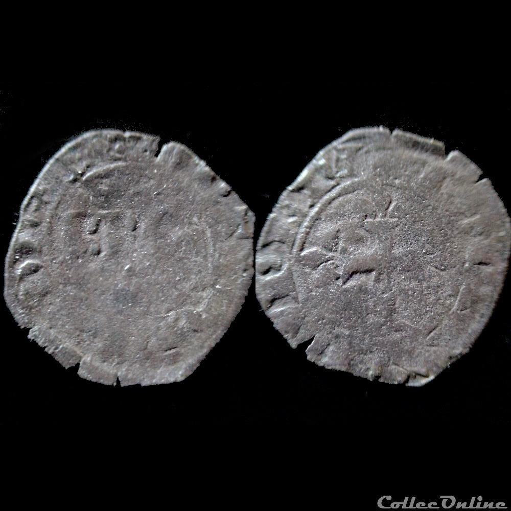 DOUBLE-PARISIS CHARLES DE BLOIS 1355 monnaie france feodale double parisis charles de blois 1355