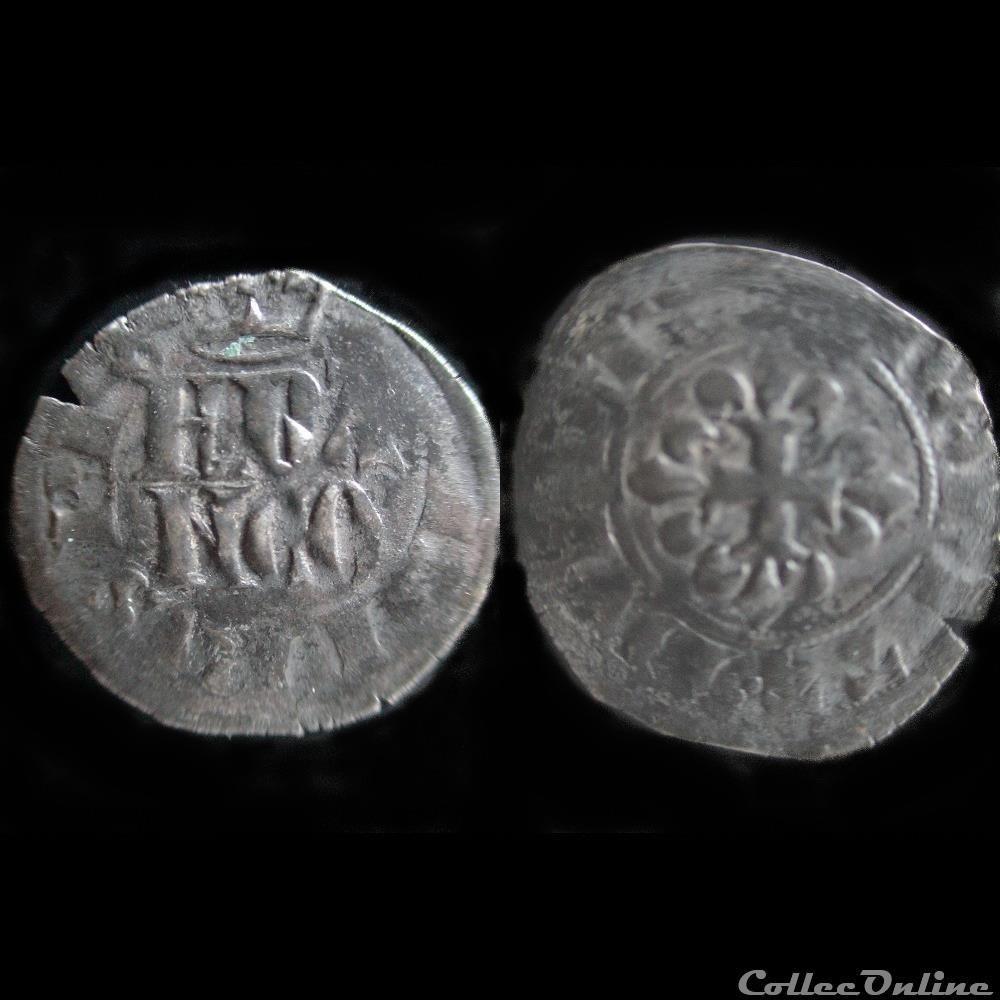 DOUBLE PARISIS CHARLES DE BLOIS 1346-1347 NANTES 3 monnaie france feodale double parisis charles de blois 1346 1347 nantes