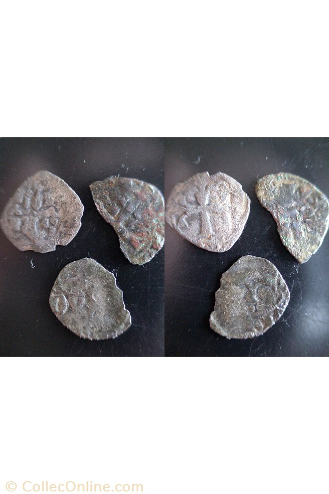 DOUBLES DENIERS CHARLES DE BLOIS ETAT MEDIOCRE monnaie france feodale doubles deniers charles de blois etat mediocre