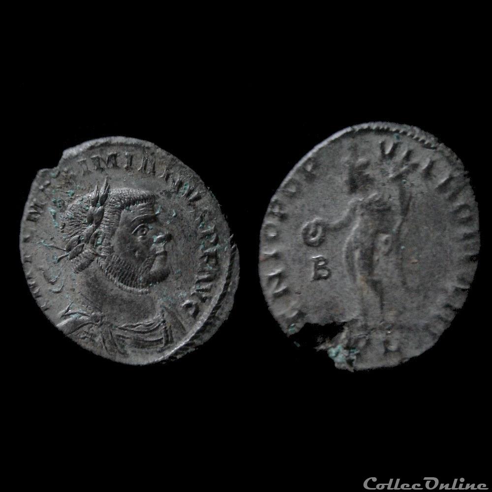 FOLLIS MAXIMIEN HERCULE 296 LYON PL/B monnaie antique romaine follis maximien hercule 296 lyon pl b