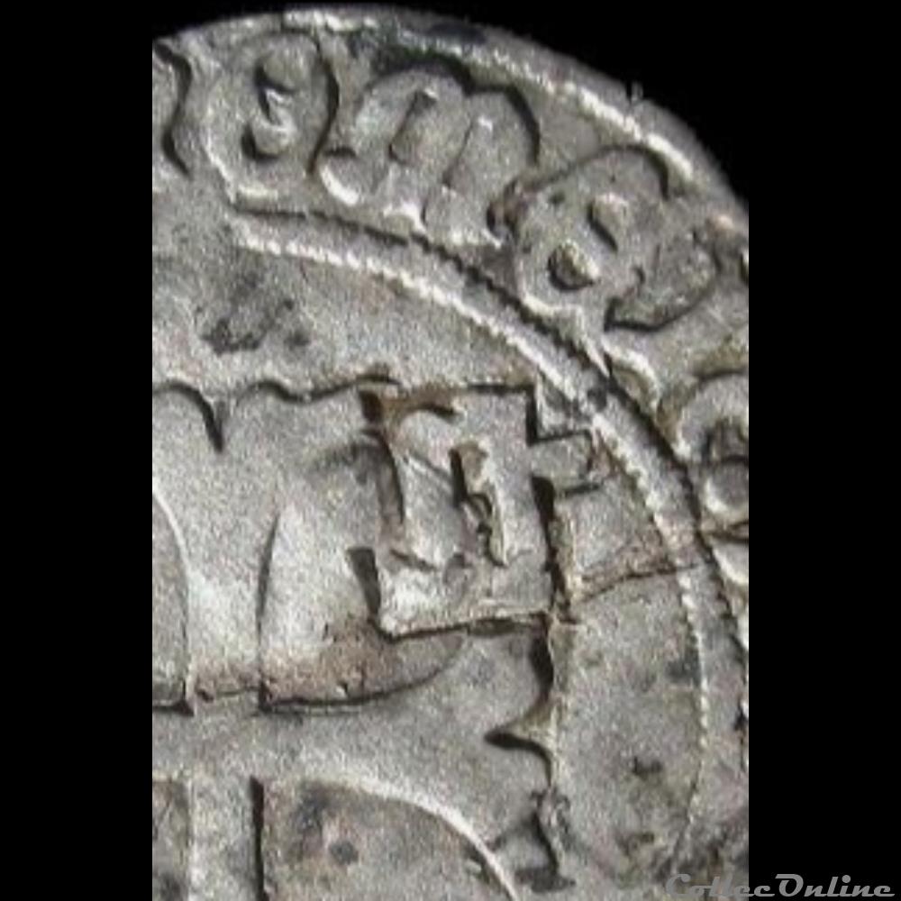 BLANC A LA TARGE FRANCOIS II DE BRETAGNE RENNES CONTREMARQUE 1488 monnaies europe medievale france feodales blanc a la targe francois ii de bretagne rennes contremarque 1488