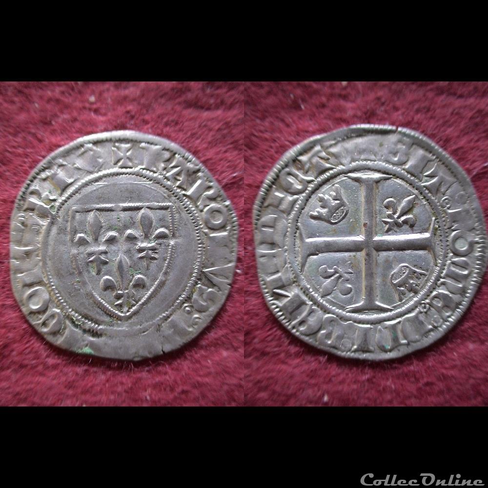 BLANC GUENAR CHARLES VI monnaie france royale blanc guenar charles vi