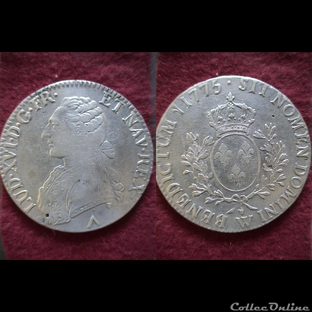 ECUS LOUIS XV 1775 LILLE monnaie france royale ecus louis xv 1775 lille