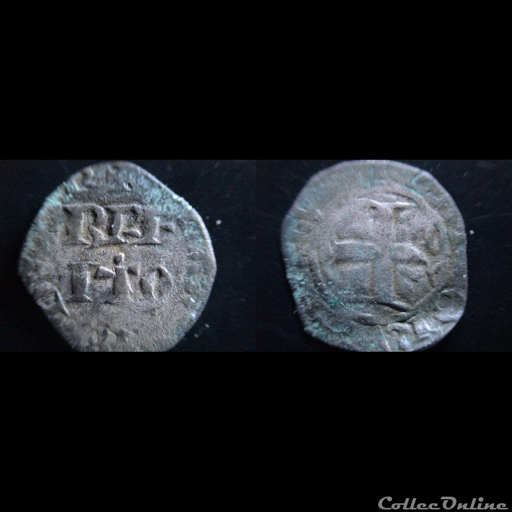 DENIER PARISIS JEAN IV DE BRETAGNE MI 1365 RENNES monnaie france feodale denier parisis jean iv de bretagne mi 1365 rennes