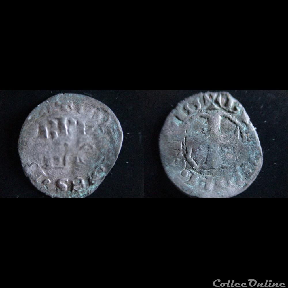 DENIER PARISIS JEAN IV DE BRETAGNE MI 1365 NANTES monnaie france feodale denier parisis jean iv de bretagne mi 1365 nantes