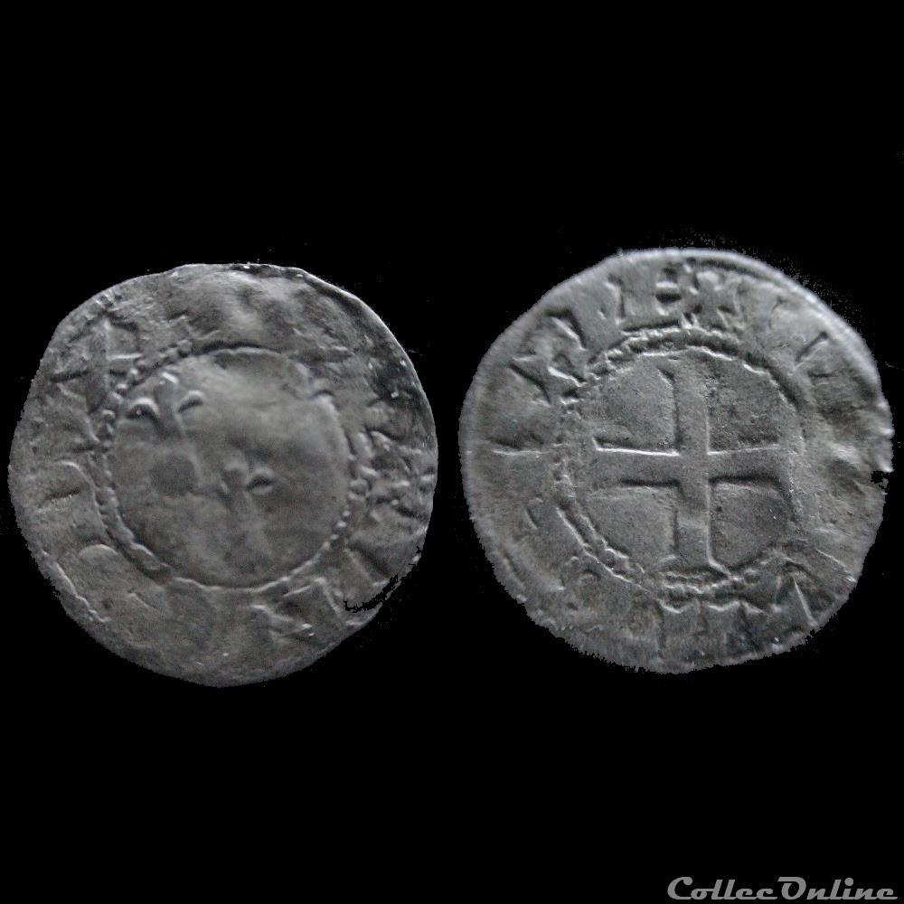DOUBLE DENIER JEAN IV DE BRETAGNE 1365-1399 RENNES monnaie france feodale double denier jean iv de bretagne 1365 1399 rennes