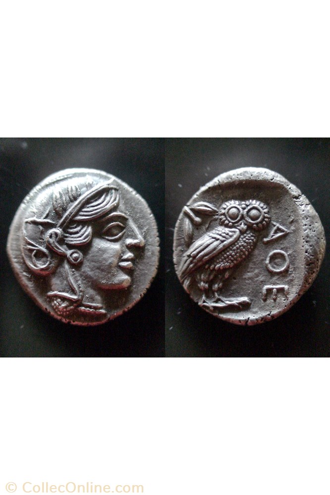 REPRODUCTION DE MUSEE TETRADRACHME ATHENE monnaies antiques grecques reproduction de musee tetradrachme athene