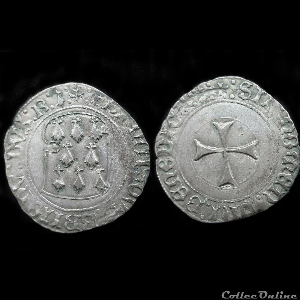 BLANC A LA TARGE FRANCOIS II RENNES AVANT ENTRE 1486 ET 1488 monnaies europe medievale france feodales blanc a la targe francois ii rennes avant entre 1486 et 1488