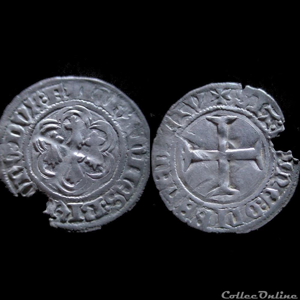 BLANC A L'HEXALOBE JEAN V 1421-1442 FOUGERES monnaie france feodale blanc a hexalobe jean v 1421 1442 fougeres