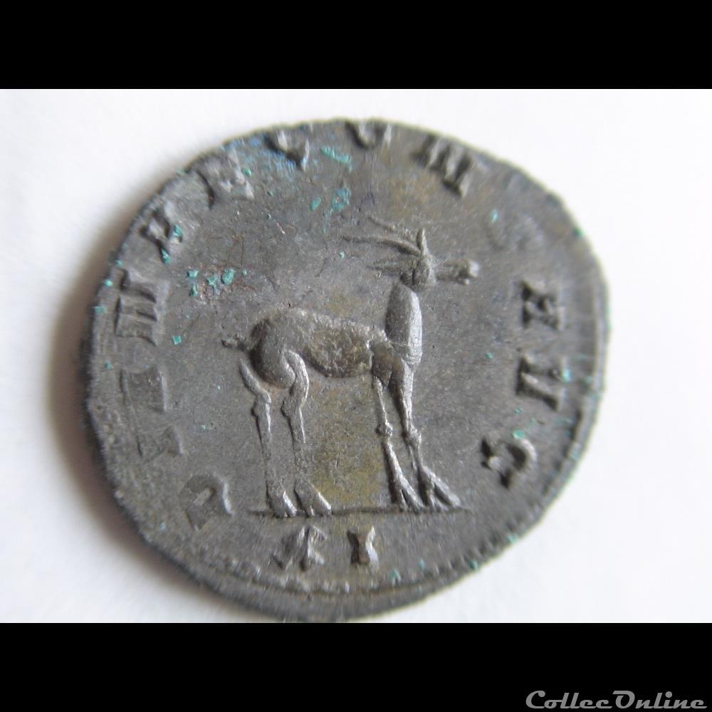 GALLIEN 267-268 ROME BESTIAIRE ANTILOPE monnaie antique romaine gallien 267 268 rome bestiaire antilope
