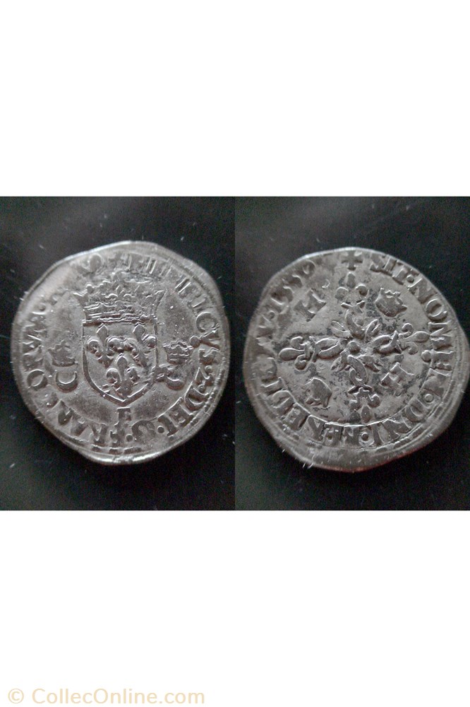 monnaie france royale douzain henri ii 1550 angers