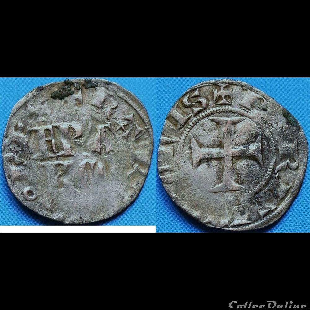 DENIER PARISIS JEAN IV DE BRETAGNE MI 1365 NANTES monnaie france feodale denier parisis jean iv de bretagne mi 1365 nantes